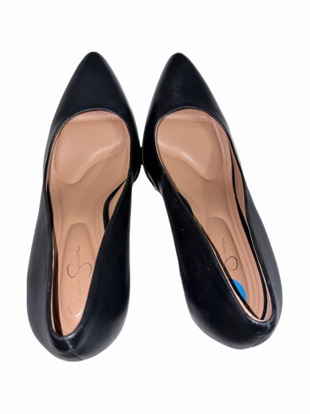 Jessica Simpson Glynis Platform Pumps Black Leather Chunky Heel Size 10 - Picture 7 of 11